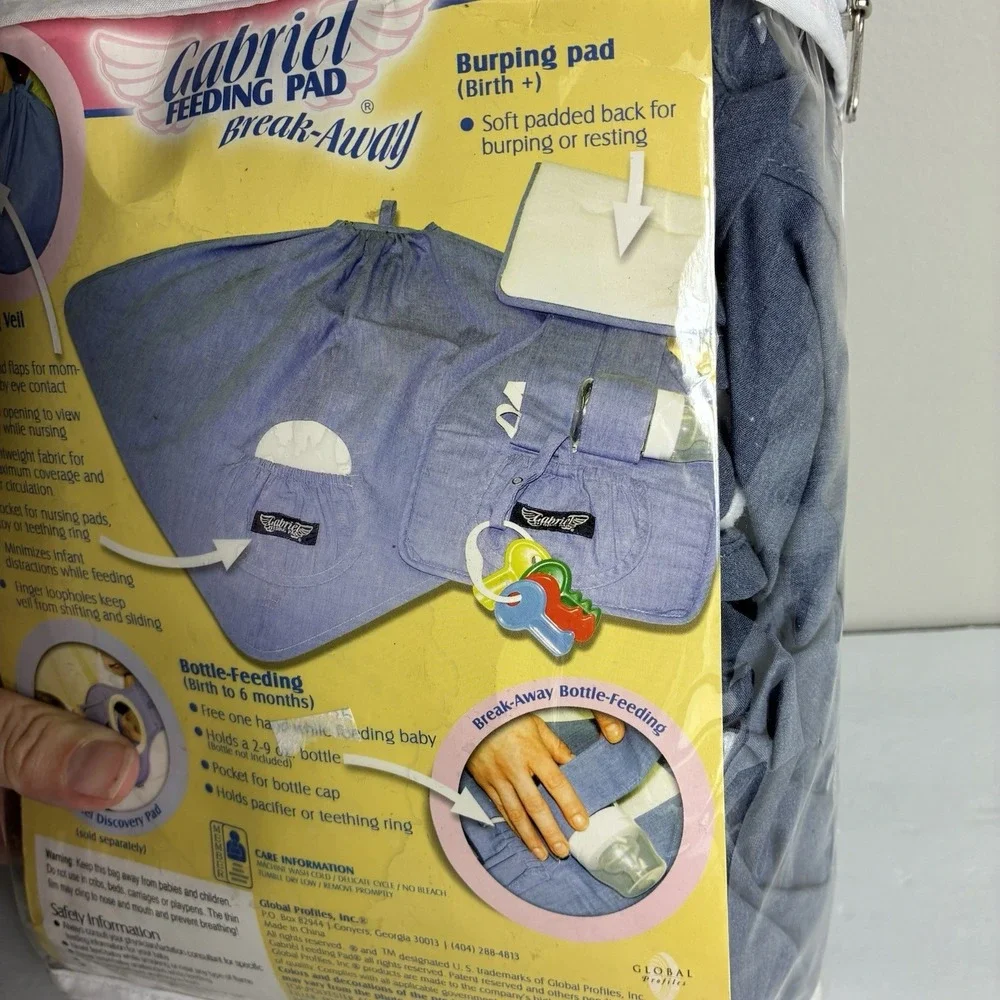 Breast Feeding Cover-up‎ Pad Blue Break Away, 3-in-1 Baby Feeding Veil